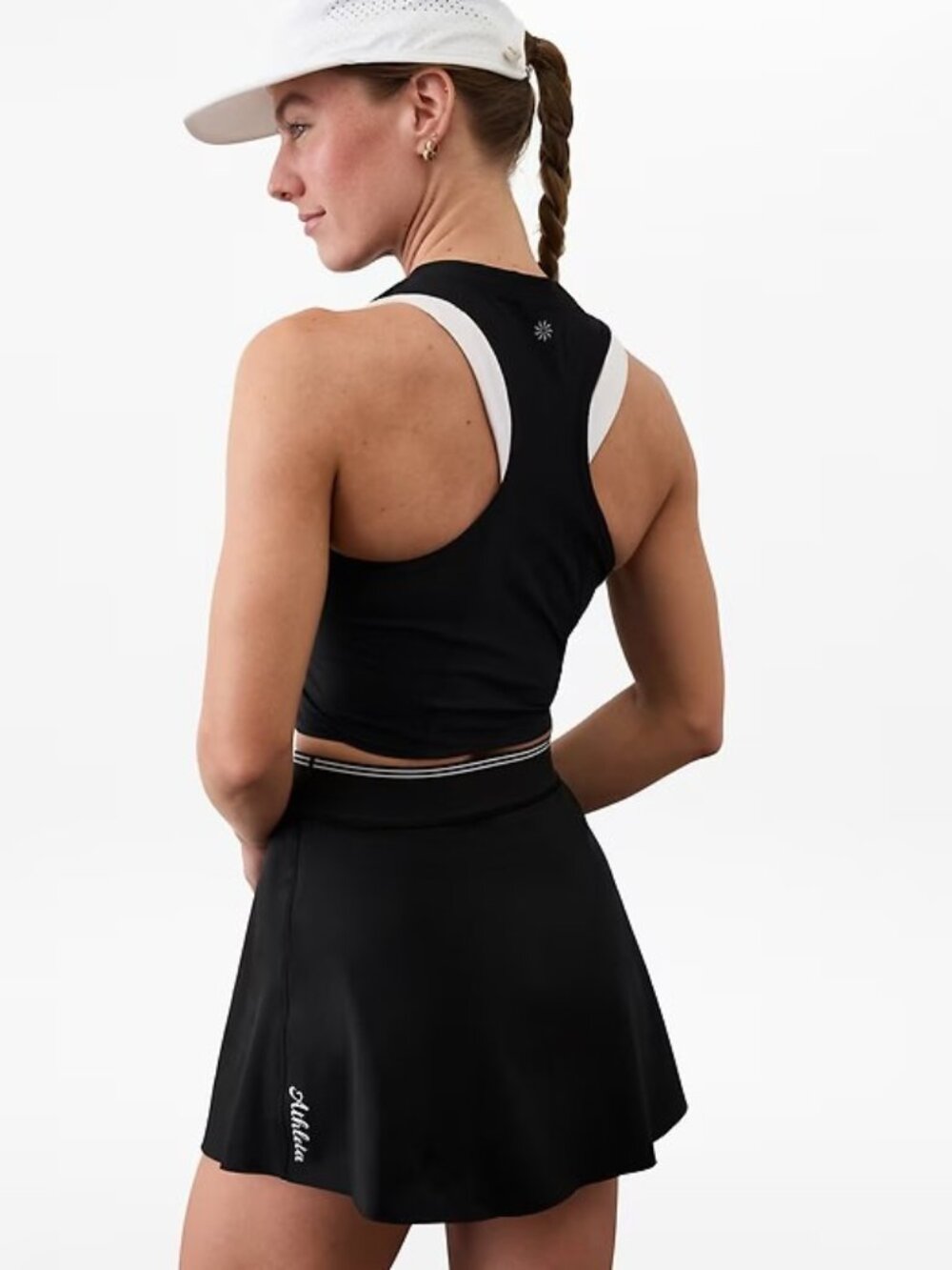 New Athleta M Ace Advantage High Rise Tipped 13.5” Skort Black Medium Regular